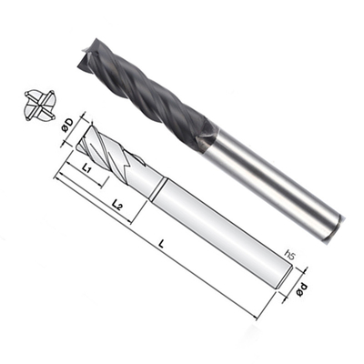 1 Flute Solid Tungsten Carbide End Mills Square For Graphite